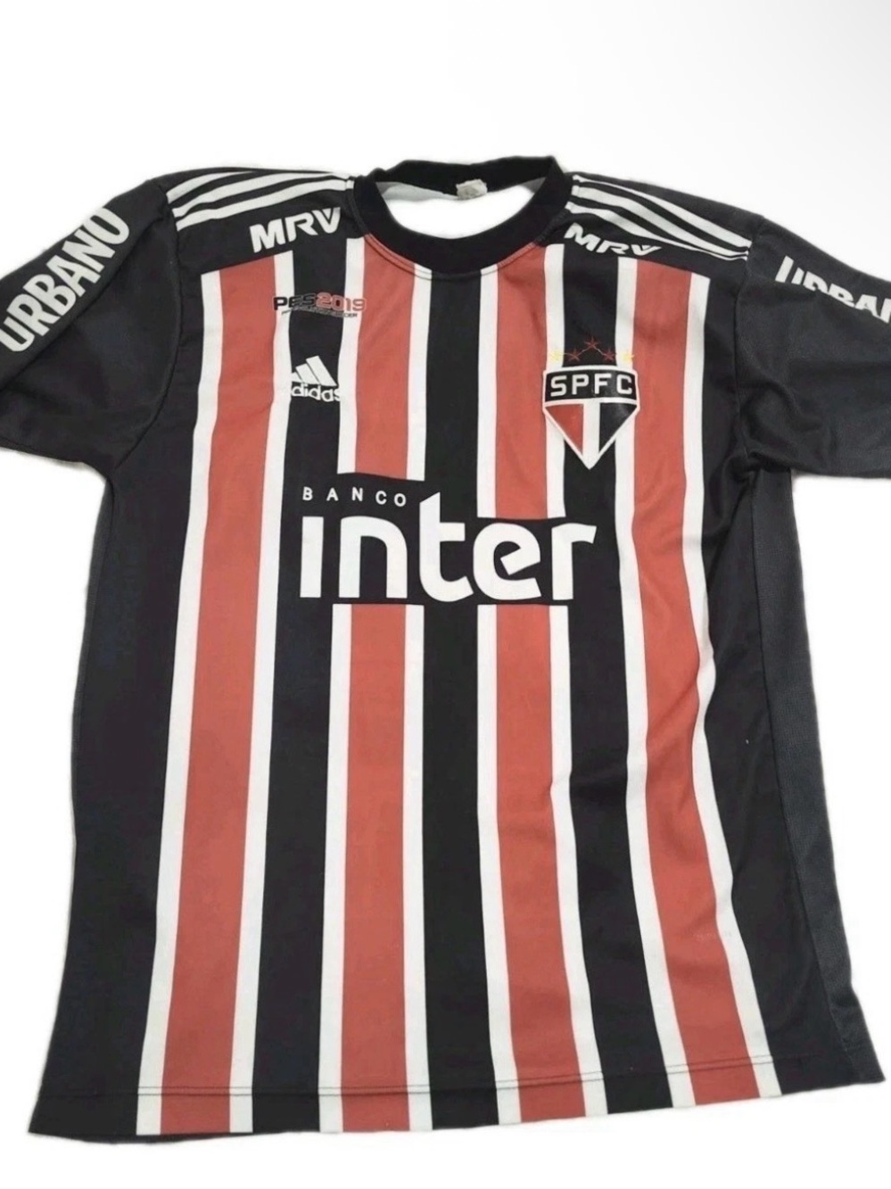 adidas Kids SPFC Red, Black & White Striped Soccer Jersey